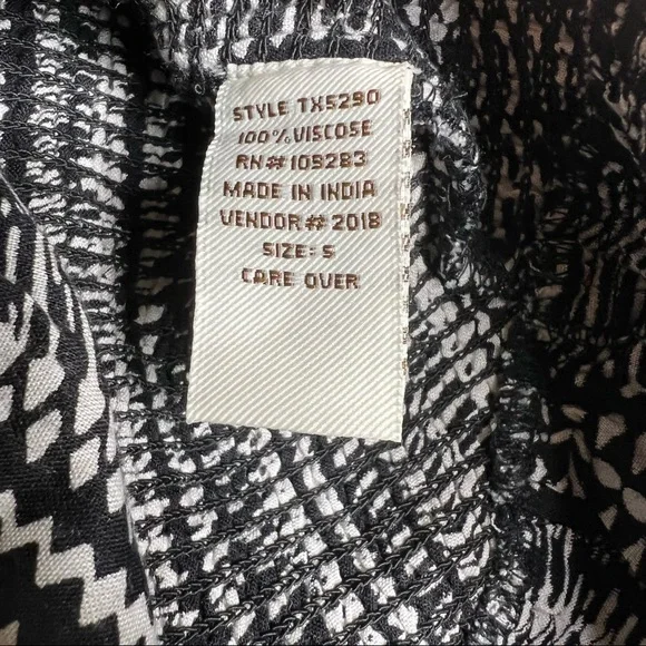 Vintage Havana Layered Smock Waist Black White Skirt S - Picture 4 of 5